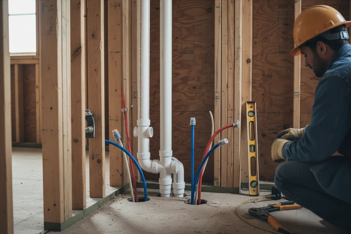 Drain and supply rough-in during Drain Cleaning in Washington